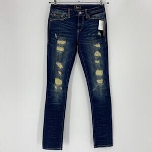 New ROCK REVIVAL REMIX Jean Size 25 Dark Wash Distressed Ankle Skinny Grunge
